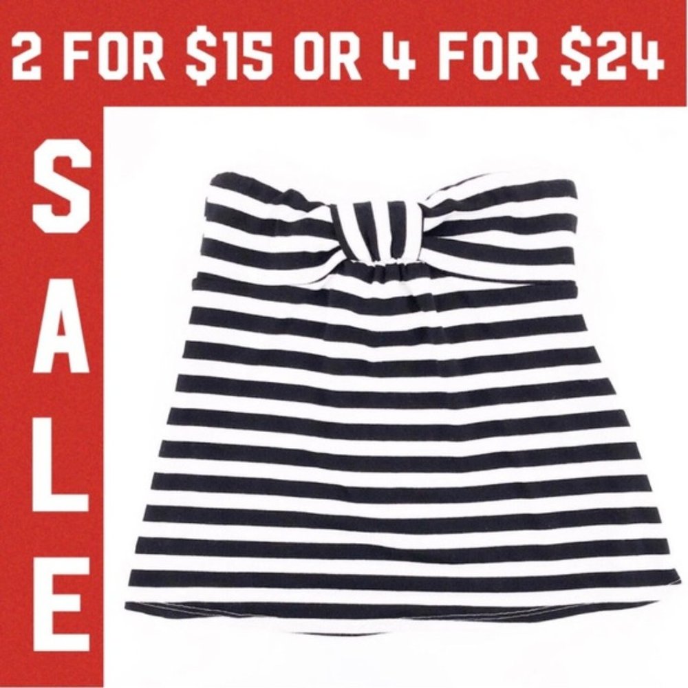 🔴 90s vintage striped strapless top